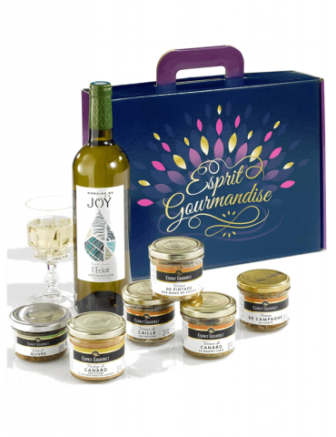 Panier Gourmand CLASSIQUE avec Côtes de Gascogne "Éclat" Domaine Joÿ 2022 (vin blanc)